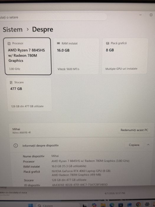 Vand laptop acer nitro V16