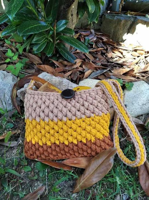 Чанта от памучно макраме