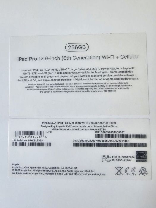 iPad Pro 12.9 5G 256 GB