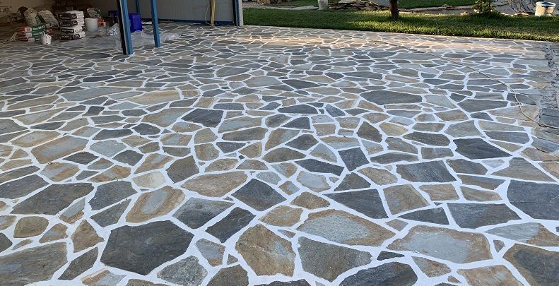 Piatra naturala/piatra decorativa exterior/ardezie poligonala Blue