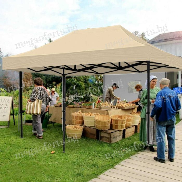 Градинска Шатра 3х4.50 с Усилена Конструкция и Гумирано Покривало