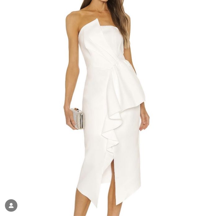 Rochie alba cu nasturi la spate