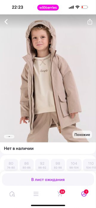 Парка детская демисезонная