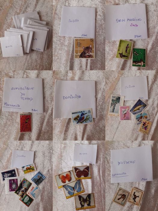 Colecție timbre diferite tari și ani, peste 1000 timbre