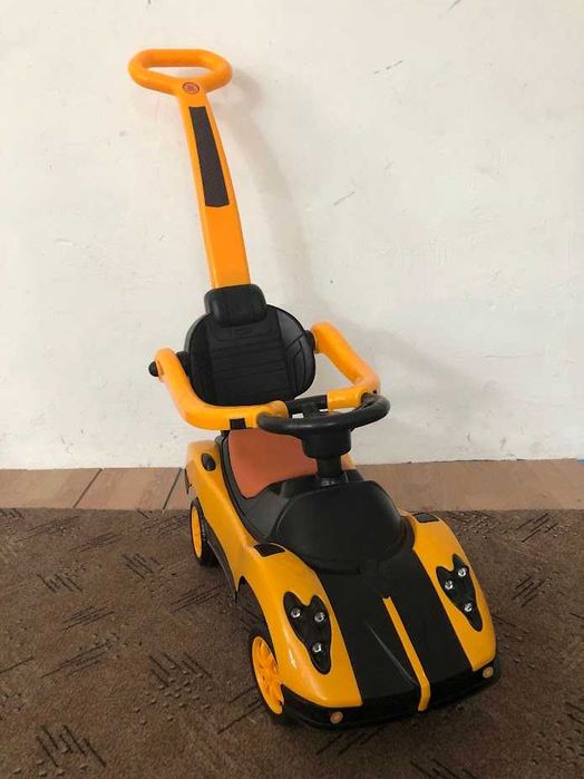 Masinuta copii si bebe, 3in1, cu melodii, maner de impins pentru parinti, bara de protectie, design modern si copertina