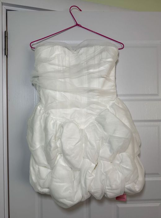 Kъса сватбена рокля официална рокля с корсет/тюл  премиум bridal бяла