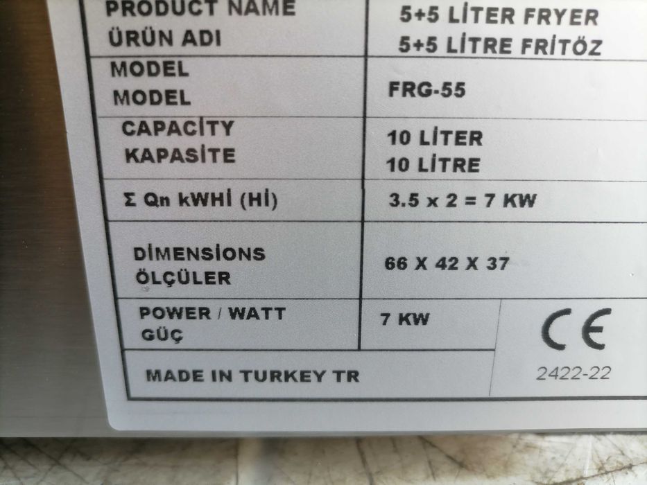 Фритюрник 6модела Газов защита CE  Фритюрник профес дюнер скара котлон