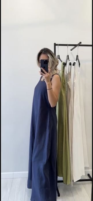 Платье изо льна, размер 44.