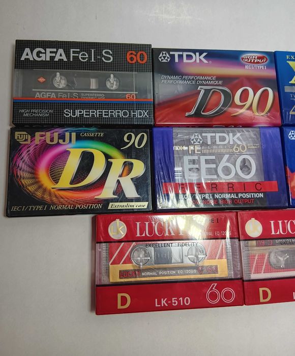 Caseta audio LUCKY,AGFA, Konica, Fuji și TDK noi sigilate anii 80/90
