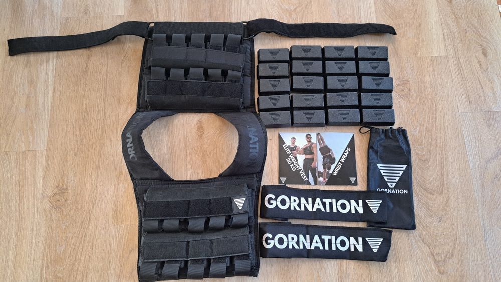 Gornation weight vest 20kg+performance wrist wraps/ жилетка20кг+накитн
