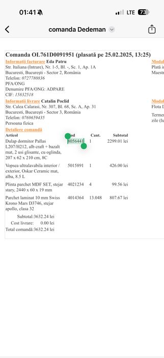 Dulap , dressing usi glisante oglinda dedeman