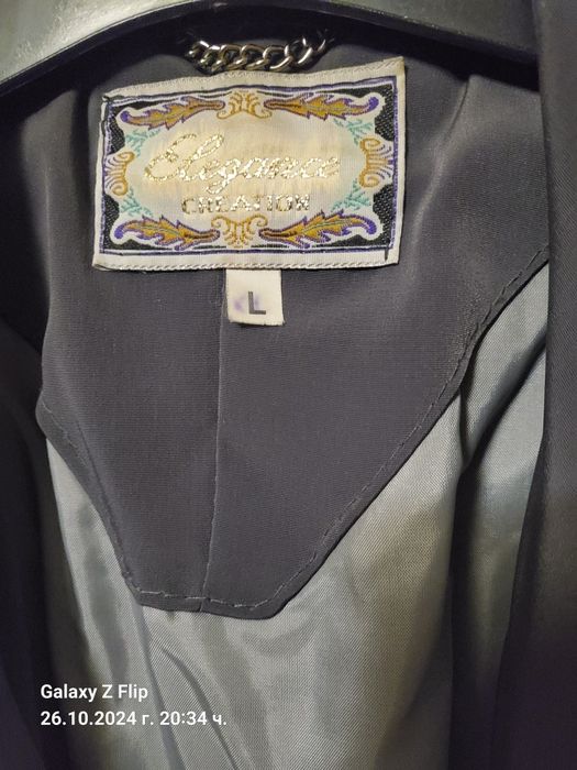 Шлифер размер L сив!