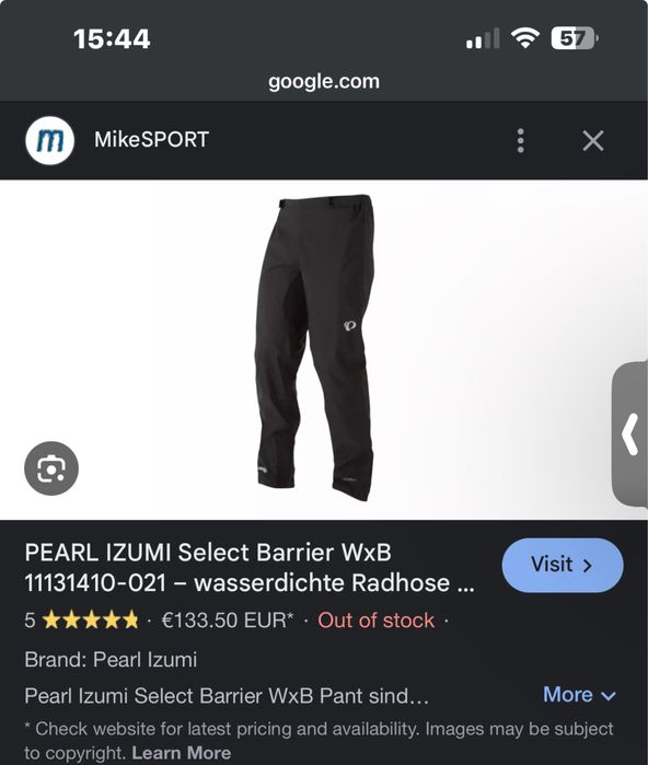 Pantaloni bicicleta Pear Izumi WXB Barrier