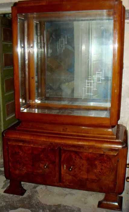 Bufet vechi Lemn Masiv Comoda ART DECO Boudoir Oglinda Elemente Bronz