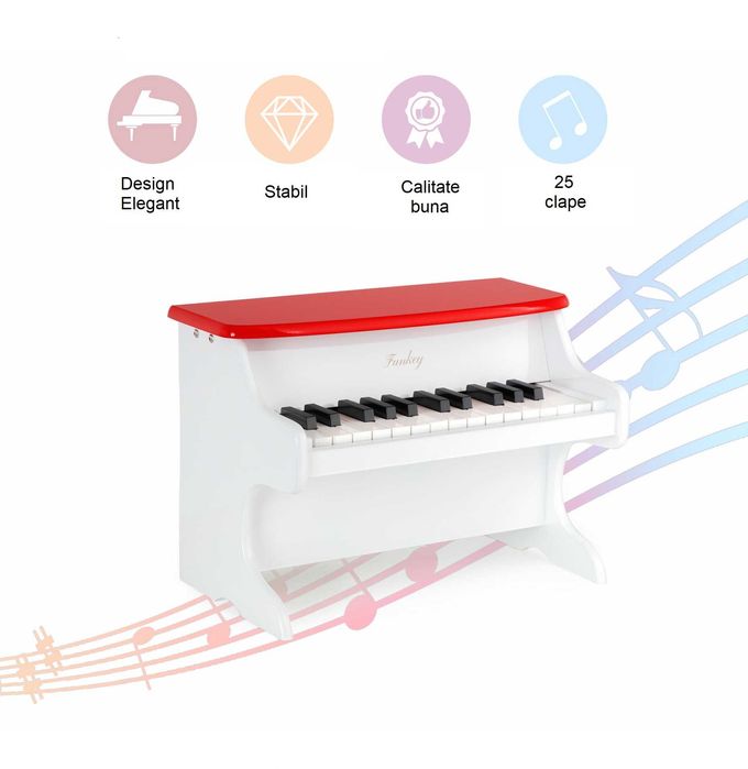 FunKey MP-25 Mini Pian Alb pentru copii
