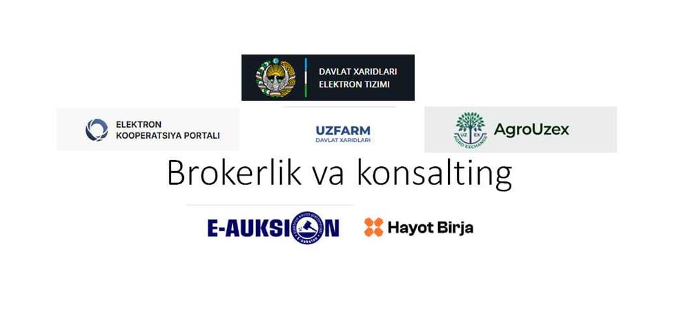 Давлат харидлари,   е- ауксион да брокерлик ва консалтинг