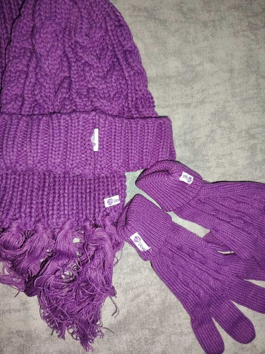 Шапка шарф и перчатки с термосом ucell зимний набор новый