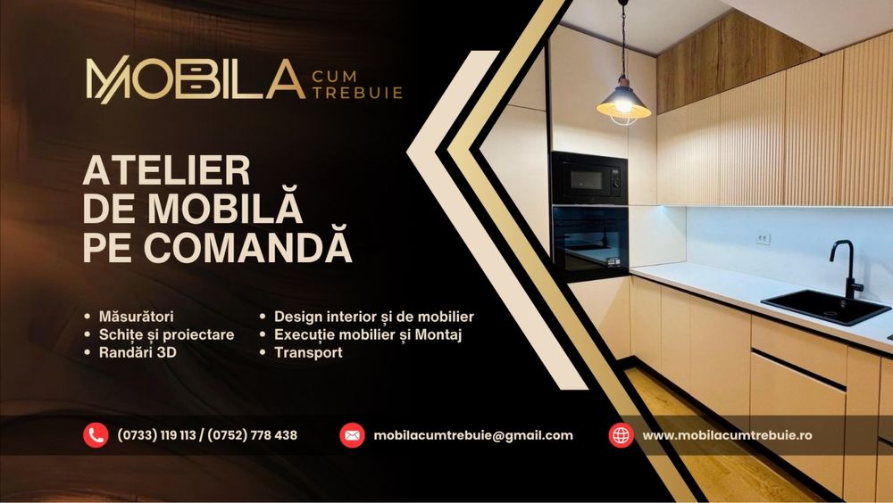 Mobilă la comandă – Bucătării, dormitoare, livinguri, birouri
