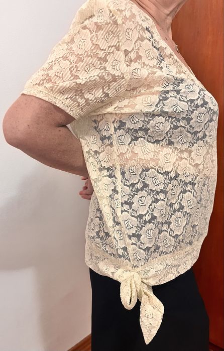 Bluza dantela bej/crem