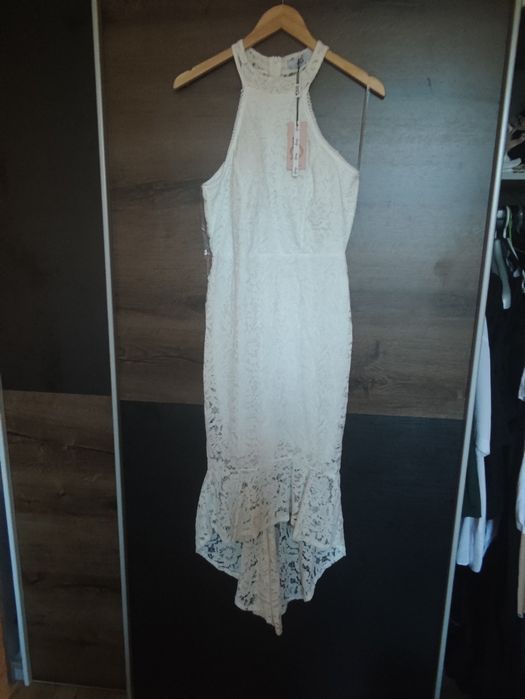 Елегатна Бяла  Рокля – официална, коктейлна, парти повод, кръщене