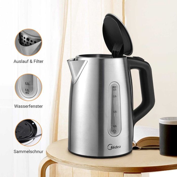 Кана Midea с настройка на температурата 40-100C, 1.7L, 2200W