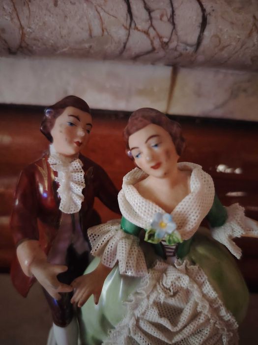 Set bibelou vintage Dresda și vaze miniaturale Seltmann Weiden