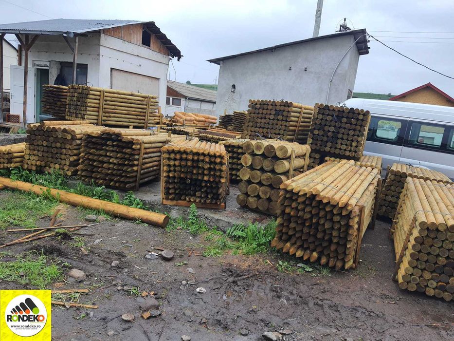 Tutori si Spalieri din Lemn Rotund Tratat, pentru Pomicultura