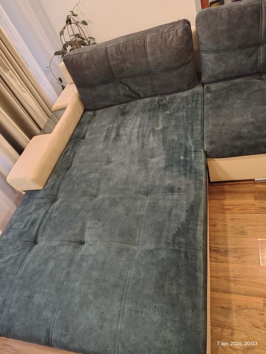 Vând colțar extensibil Stauer, în formă de L — reversibil stânga/dreapta, cu ladă de depozitare