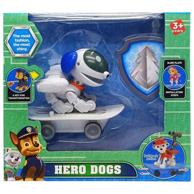 Пес Патрул фигурка Робокуче със значка и скейтборд