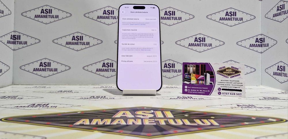 Asii Amanetului - iPhone 17, 256 Gb, 100% baterie, aspect excelent