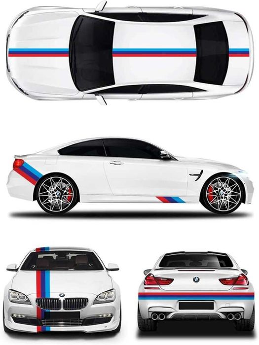 Трицветна декоративна самозалепваща лента BMW/ MPower - 5 метра