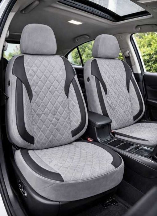 Huse scaune universale Premium compatibile SUV , Limuzine gri cu negru