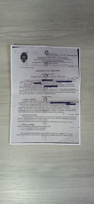 Ilfov 1 Decembrie teren intravilan  zona  Lidl