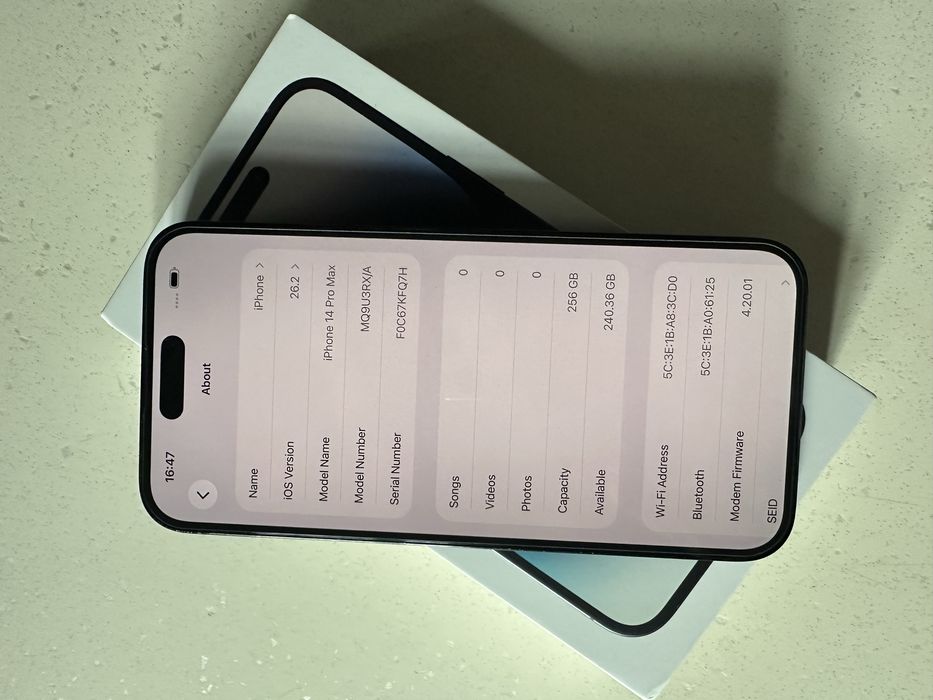 Iphone 14 pro max 256 gb bat 94% liber retea