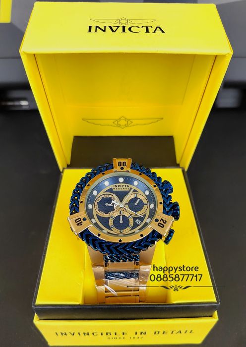 часовник INVICTA Hercules Gold and Blue 56 mm, Инвикта нов
