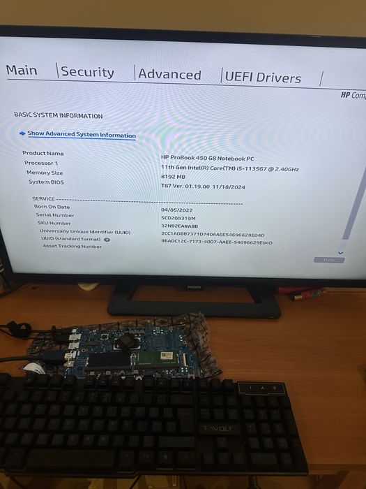 Placa de baza HP ProBook 440 G8 450 G8 i5 i7-11th CPU UMA DDR4 DAX8QAMB8D0