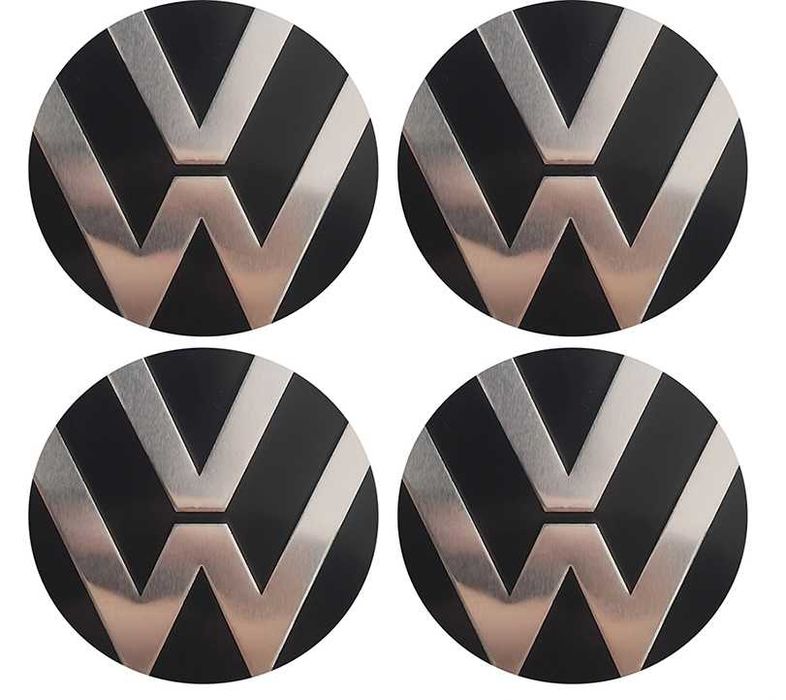 Алуминиеви стикери 65мм за тасове / за капачки за джанти / за Volkswagen VW Audi Renault Mazda Kia Subaru Hyundai Honda / нови самозалепващи емблеми