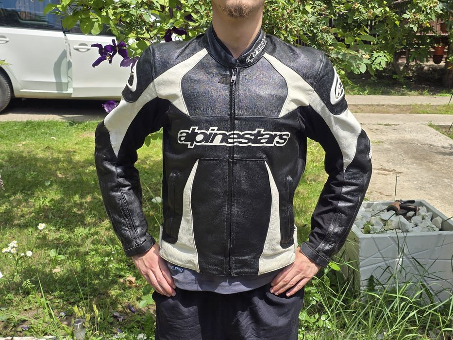 Geaca moto piele ALPINESTARS 50 M monster energy