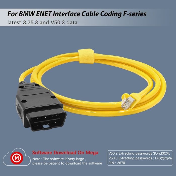 Cablu BMW ENET icom – Codare, ISTA, eSys, activare funcții F/G/I