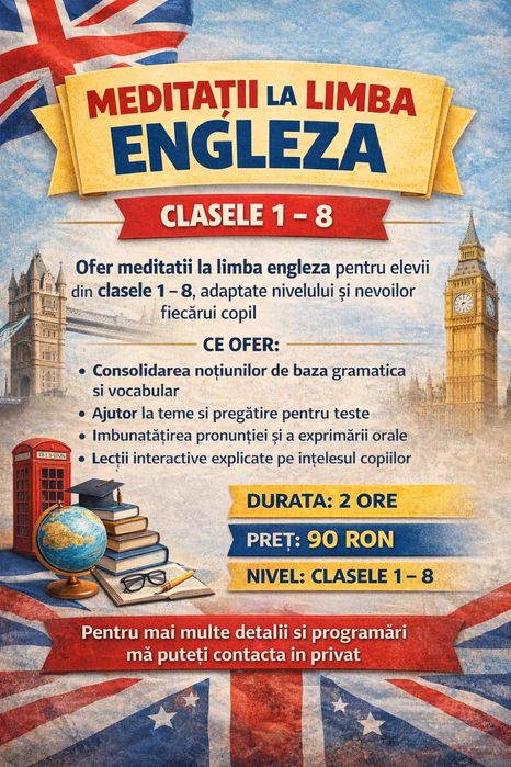Meditații Limba Engleză - Clasele 1-8,
