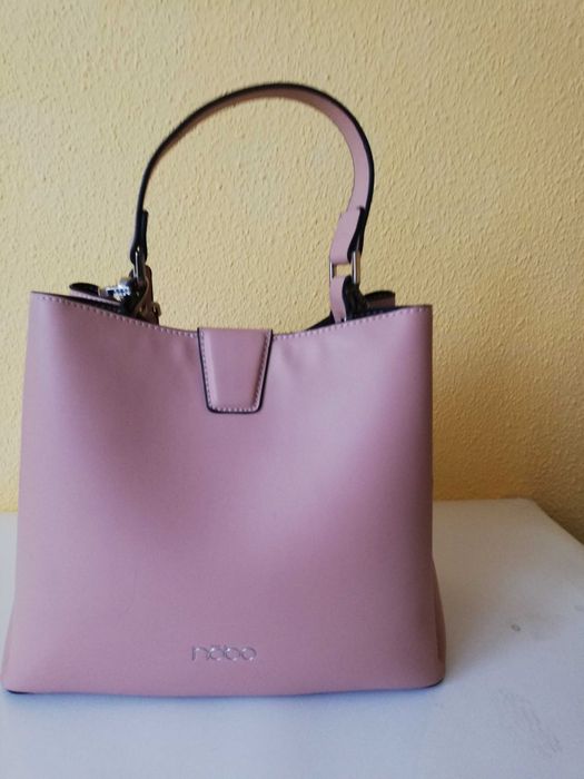 Geanta NOBO roz somon soft pink originala, medie, piele ecologica