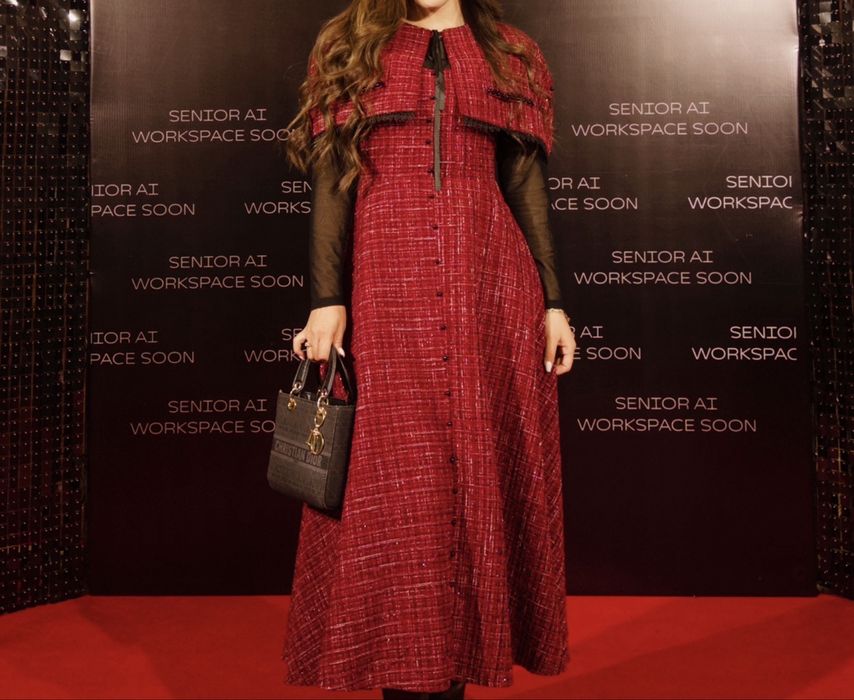 Твидовая двойка S размер бордовая