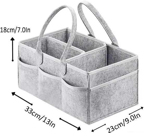 Organizator geanta pentru cosmetice si accesorii bebe gri 33x23x18