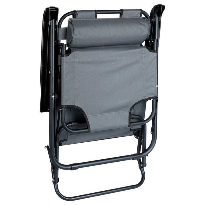 Сгъваем шезлонг, Vilde, сив, 3 позиции, размери 60x102x86см, компактен