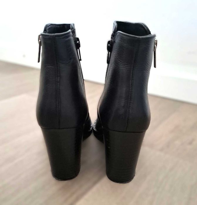 Botine piele naturala neagra Lasocki
