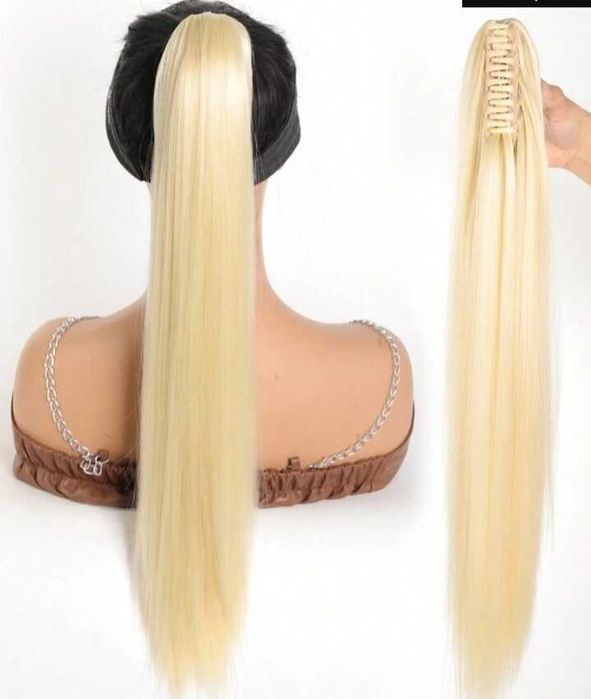 Черна, кафява ,руса,бяло русо,тъмноруса коса  опашка с щнола