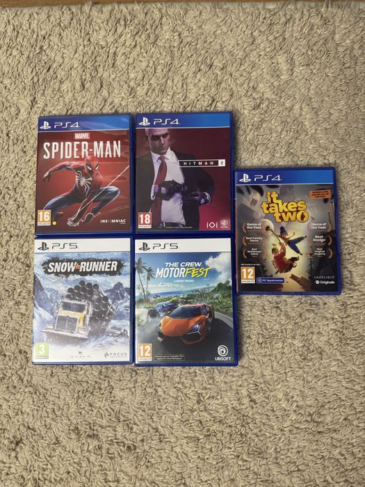 Игри за PS5 и PS4 spiderman, hitman, snow runner, the Crew, it takes two
