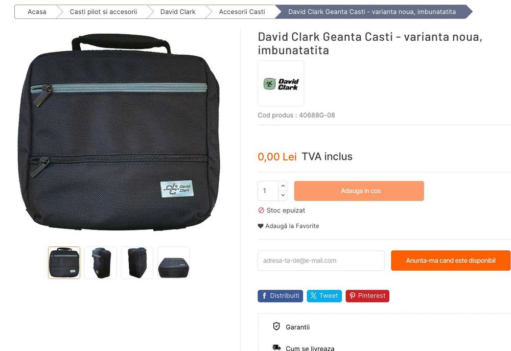 Casti aviatie David Clark H10-20, absolut ca noi