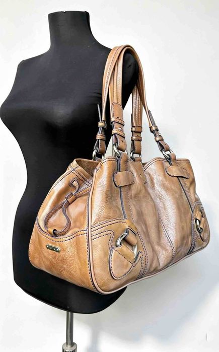 Celine Cargo Glossy Ombre Maro Geanta Umar Piele Medie Original