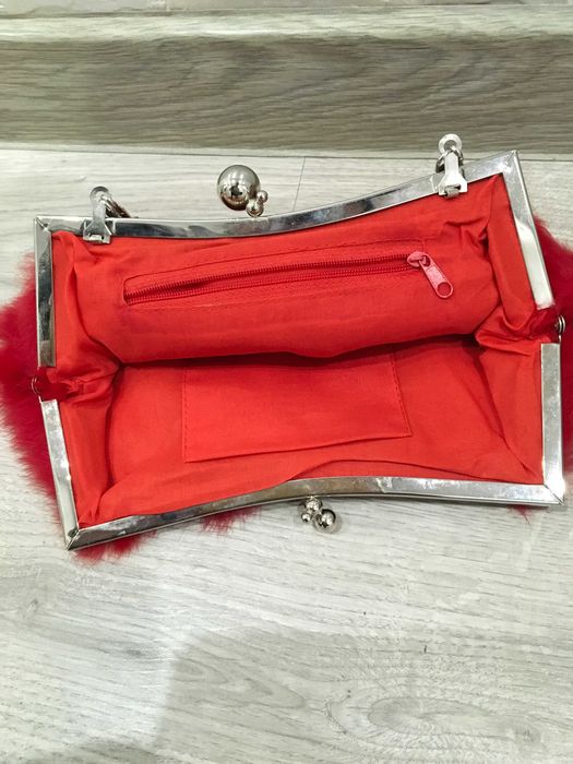 Мини чанта естествен косъм лисица